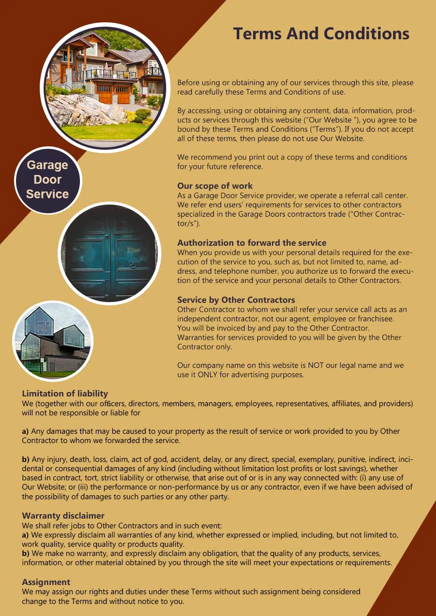 5 Star Garage Door Fairfax, VA 571-336-2697 - terms6